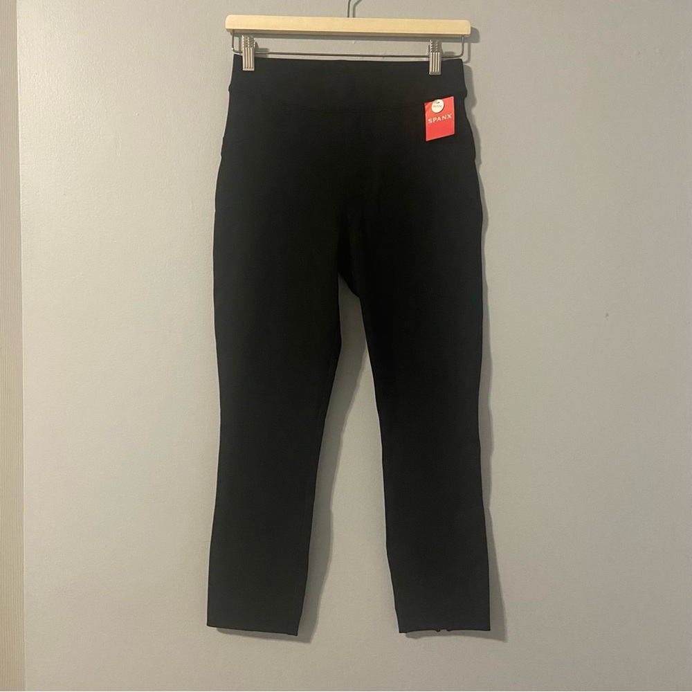 Spanx black backseam skinny in ponte